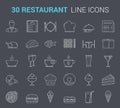 Restaurant Line Icons Royalty Free Stock Photo