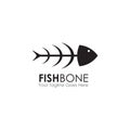 Restaurant logo design with using fish bone graphic icon template Royalty Free Stock Photo