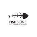 Restaurant logo design with using fish bone graphic icon template Royalty Free Stock Photo