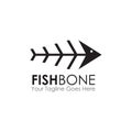 Restaurant logo design with using fish bone graphic icon template Royalty Free Stock Photo