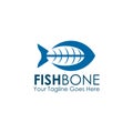Restaurant logo design with using fish bone graphic icon template Royalty Free Stock Photo