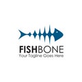 Restaurant logo design with using fish bone graphic icon template Royalty Free Stock Photo