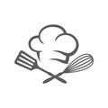 Restaurant logo, food symbol with chef cap