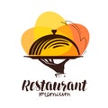 Restaurant logo. Icon or symbol for design menu eatery, canteen or cafe. Royalty Free Stock Photo