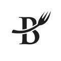 Restaurant Logo Template On Letter B. Letter B Restaurant Logo Sign Design