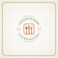 Restaurant logo template vector illustration. Royalty Free Stock Photo
