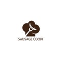 Restaurant logo vector illustration chef hat and sausage design