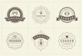 Restaurant logos templates set vector illustration good for menu labels and cafe badges Royalty Free Stock Photo