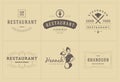 Restaurant logos templates set vector illustration good for menu labels and cafe badges Royalty Free Stock Photo