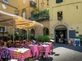 Restaurant in Lucca, Tuscany in Italy Royalty Free Stock Photo