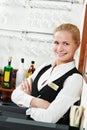 Restaurant manager bartender woman at work place Royalty Free Stock Photo