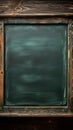 Restaurant menu backdrop green chalkboard with wooden frame, copyspace Royalty Free Stock Photo