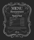 Restaurant menu blackboard vintage hand drawn frame label vector Royalty Free Stock Photo