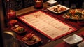 A restaurant menu book for Chinese food Royalty Free Stock Photo