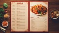 A restaurant menu book for Chinese food Royalty Free Stock Photo