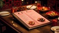 A restaurant menu book for Chinese food Royalty Free Stock Photo