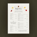 Restaurant menu card. Vector illustration decorative background design