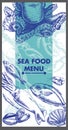 Restaurant menu design. Sea food. vector Royalty Free Stock Photo