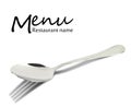 Restaurant menu design. Spoon with fork shadow Royalty Free Stock Photo