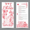 Restaurant menu design with vintage label