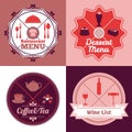 Restaurant menu emblem set color Royalty Free Stock Photo