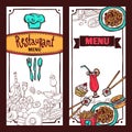 Restaurant menu food banners set vector design illustration Royalty Free Stock Photo