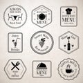 Restaurant menu labels black Royalty Free Stock Photo