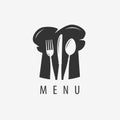 Restaurant menu logo. Cooking, cuisine label. Vector illustration Royalty Free Stock Photo