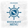 Restaurant menu seafood on a retro paper style background Royalty Free Stock Photo