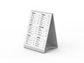 Restaurant menu stand isolated on white background Royalty Free Stock Photo