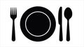 restaurant menu symbol plate with fork knife spoon vector graphic Royalty Free Stock Photo