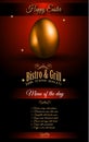 Restaurant Menu template for 2017 Easter celebration with a Golden egg