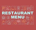 Restaurant menu word concepts banner