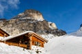 Restaurant in Mountains on the Skiing Resort of Colfosco Royalty Free Stock Photo