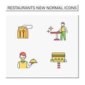Restaurant new normal color icons set