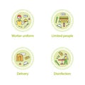 Restaurant new normal concept line icons