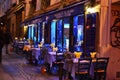 Restaurant in Paris by night Royalty Free Stock Photo