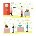 Restaurant people vector illustration in flat style