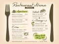 Restaurant Placemat Menu Vector Design Layout Royalty Free Stock Photo