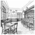 Restaurant, pub or cafe bar interior vector design Royalty Free Stock Photo