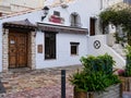 Restaurant in quiet corner in November in Marbella Andalucia Spain Royalty Free Stock Photo