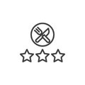 Restaurant rating stars line icon.