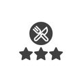 Restaurant rating stars vector icon