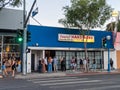 Restaurant reopening in Los Angeles with queue outside