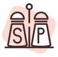 Restaurant salt and pepper shakers, icon Royalty Free Stock Photo