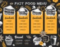 Restaurant sandwich menu design. Decorative sketch of sandwiches. Fast food menu