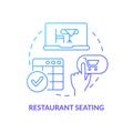 Restaurant seating blue gradient concept icon