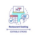 Restaurant seating concept icon