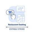 Restaurant seating light blue concept icon