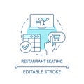 Restaurant seating turquoise concept icon